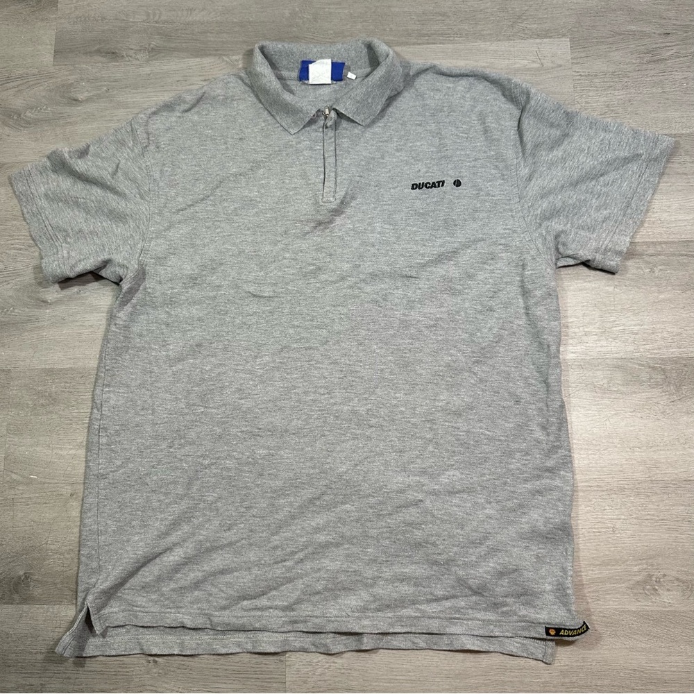vintage ducati Polo Shirt‎ Gray ADVANCE Size XL Motorcycle Mens